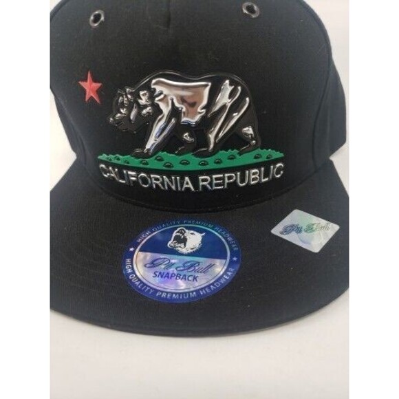 California Republic Pit Bull Snapback Hat Cali Bear NEW Black Collectible - Picture 4 of 14